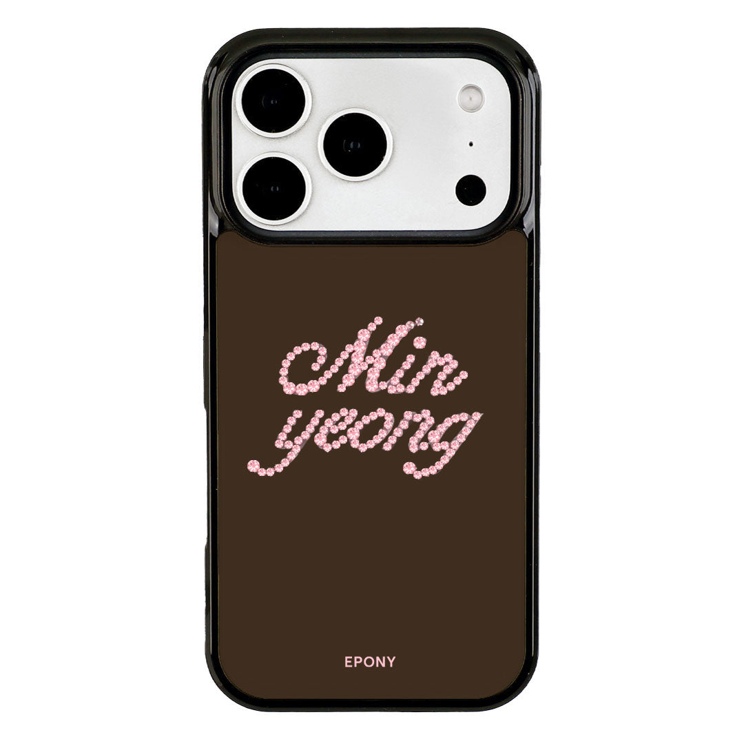 [Two-line initials]Swarovski CUSTOM GLOW PHONE CASE