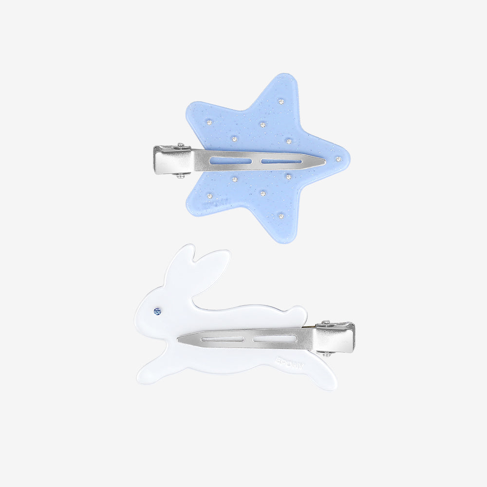STAR RABBIT PIN 2SET_SHINE BLUE