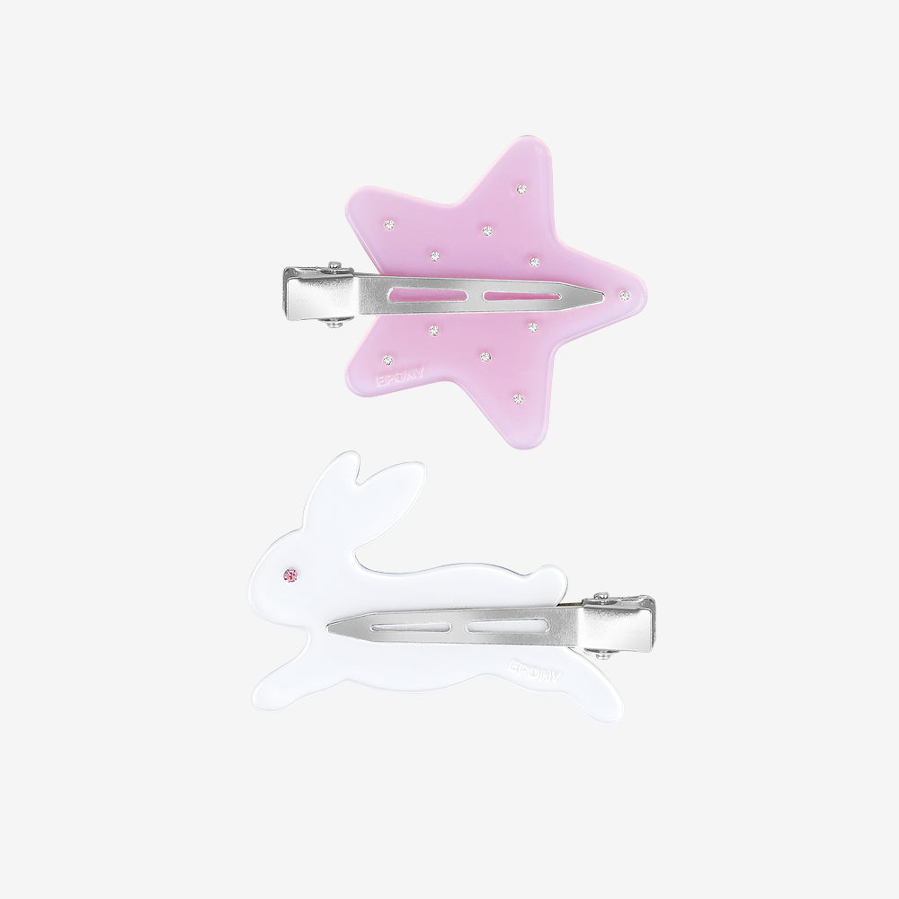 STAR RABBIT PIN 2SET_SHINE PINK