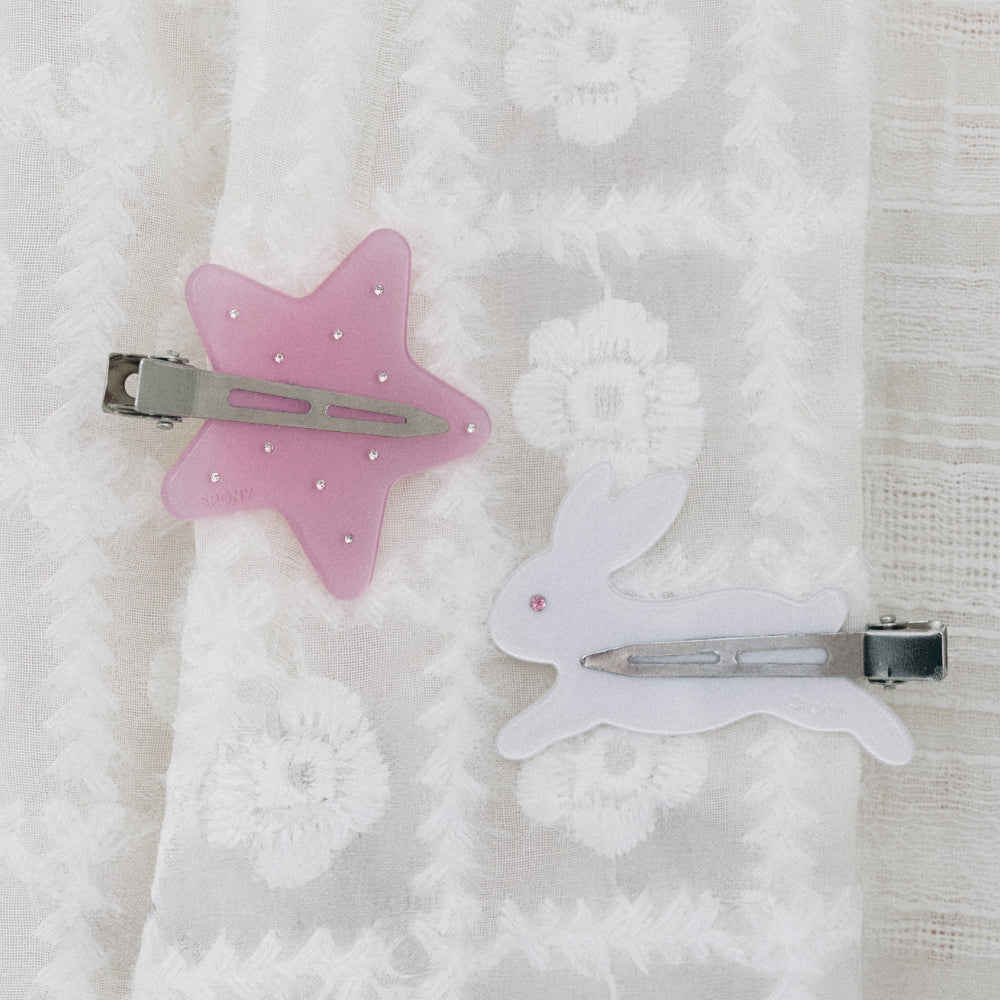 STAR RABBIT PIN 2SET_SHINE PINK