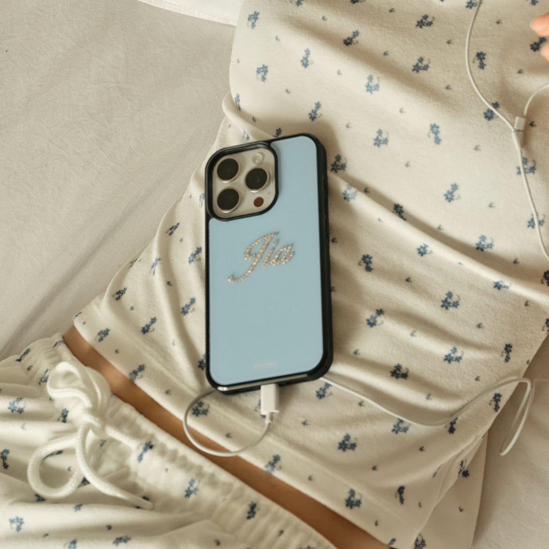 Swarovski® CUSTOM GLOW PHONE CASE_SOAP BLUE