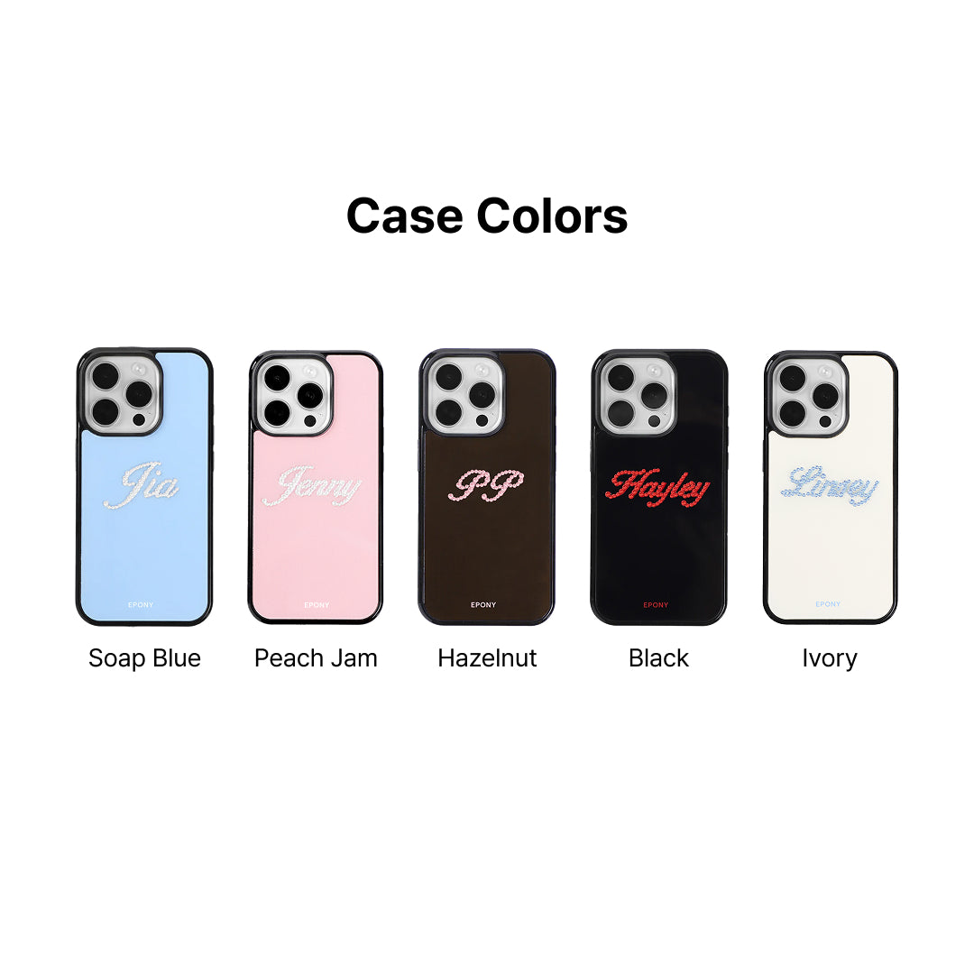 [Two-line initials]Swarovski CUSTOM GLOW PHONE CASE